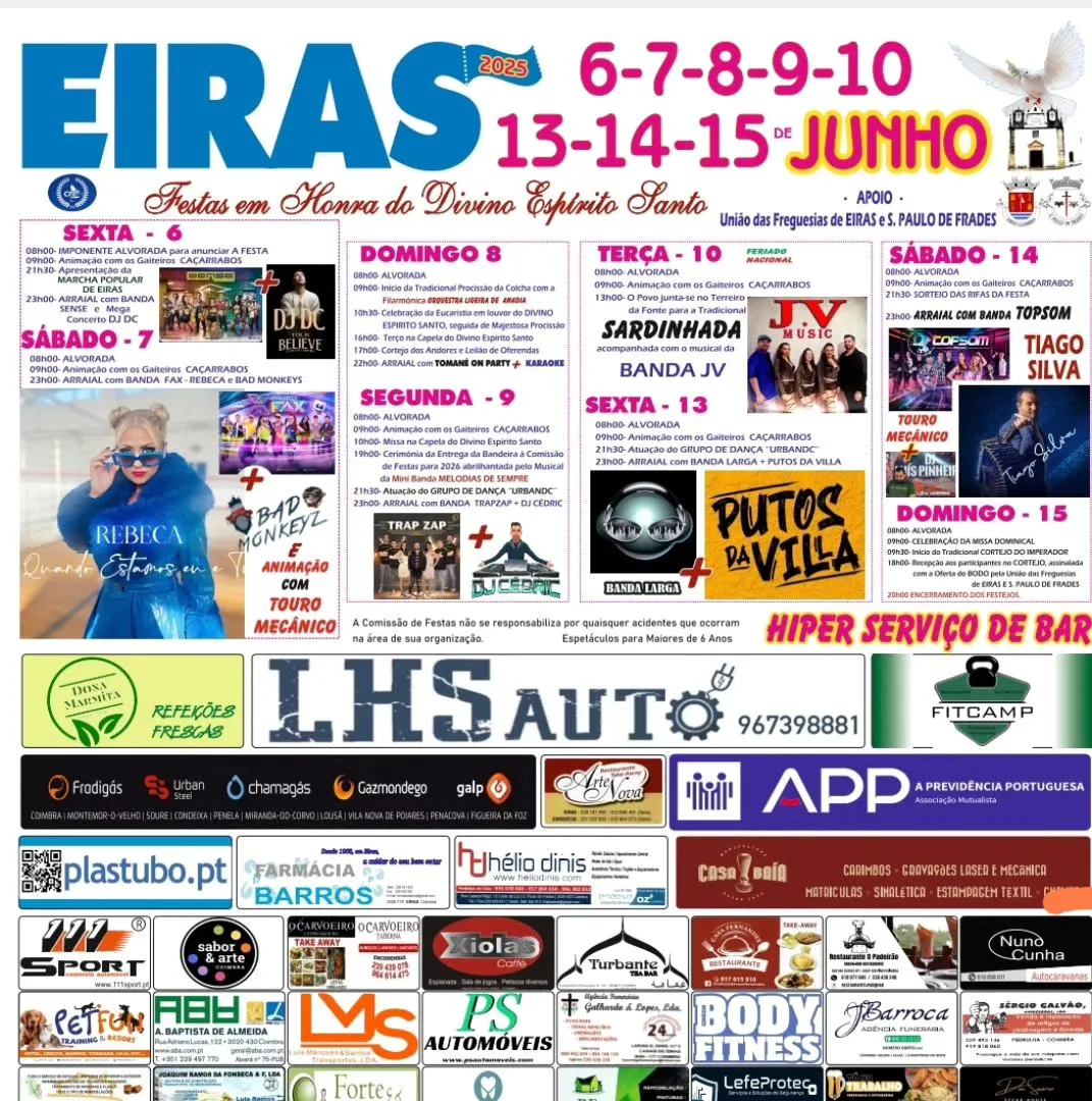 Festas do Divino Espirito Santo 2025 em Eiras