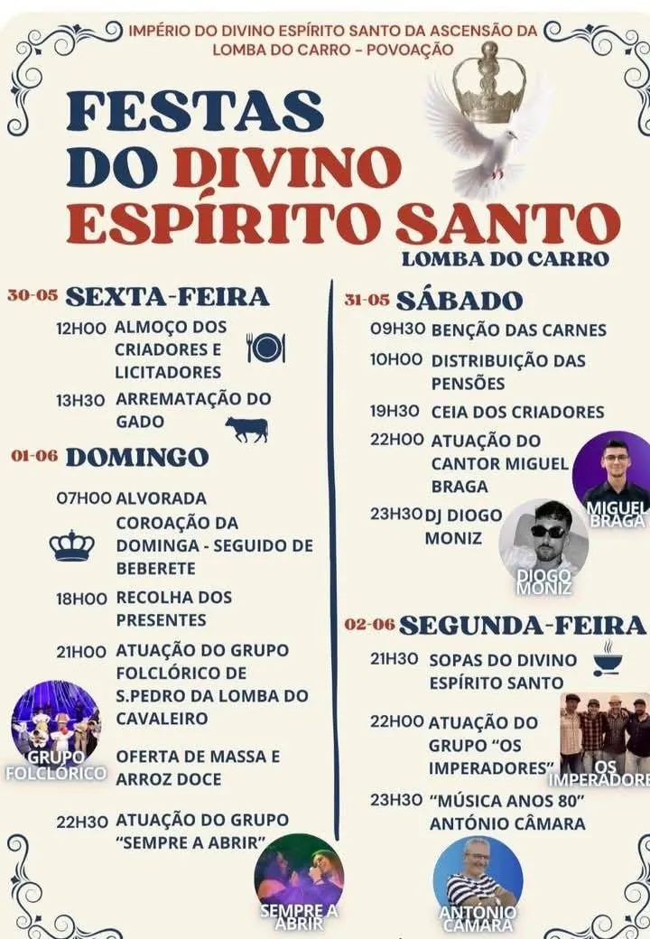 Festas do Divino Espirito Santo 2025 em Lomba do Carro