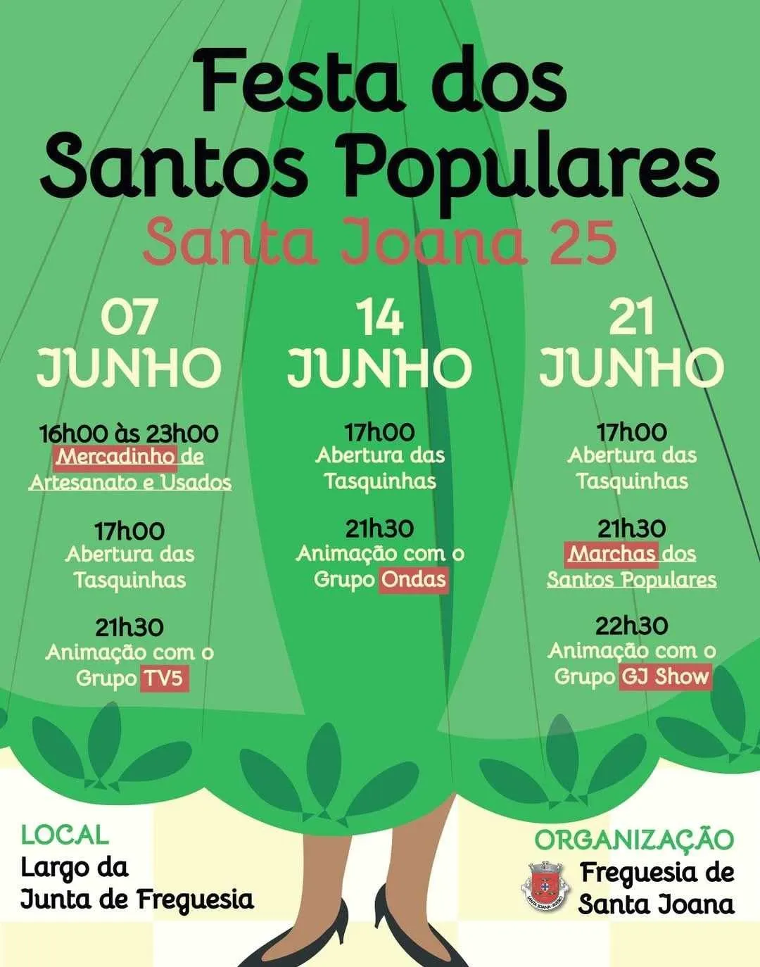 Festas dos Santos Populares 2025 em Santa Joana