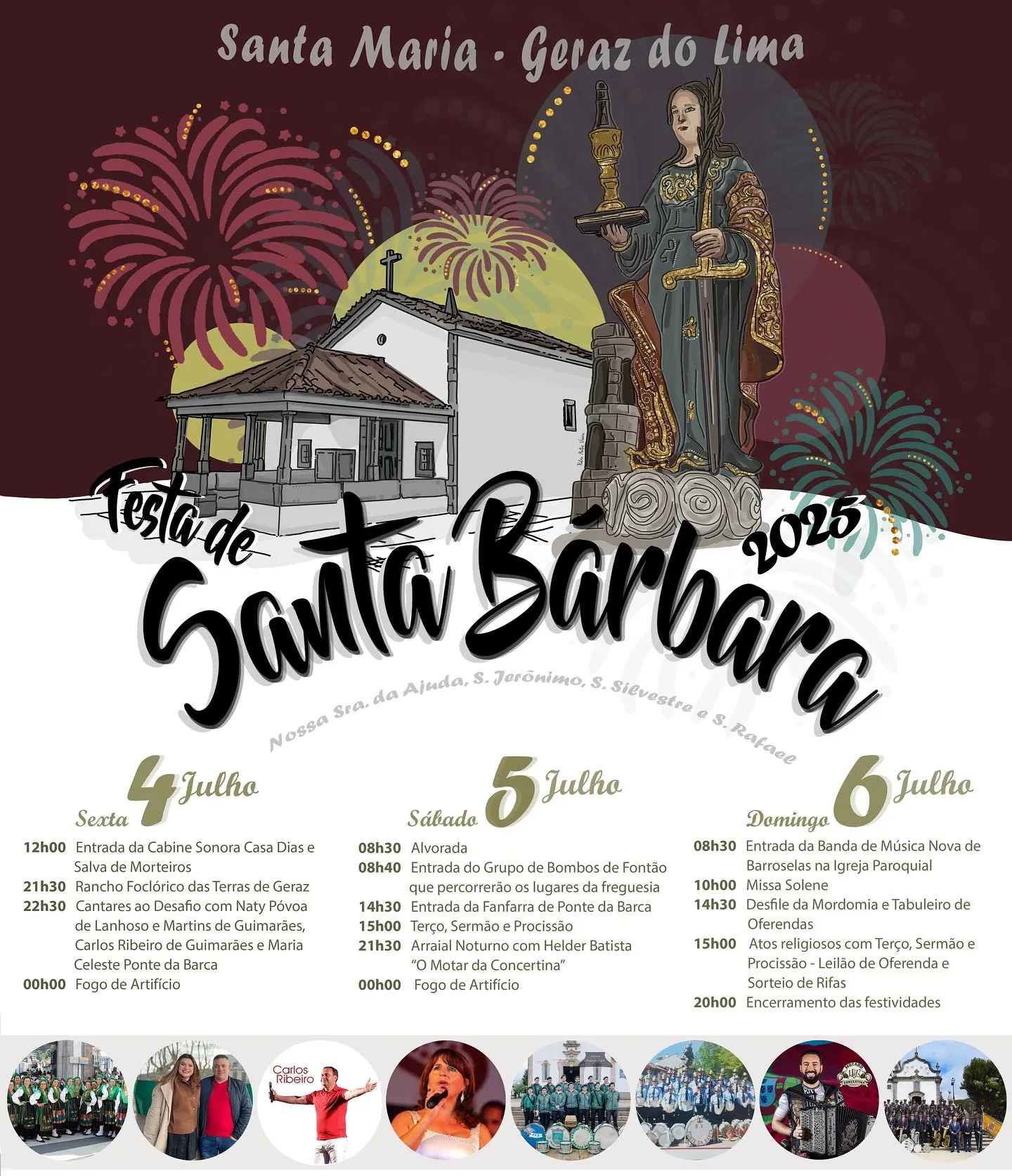 Festas de Santa Bárbara 2025 em Geraz do Lima