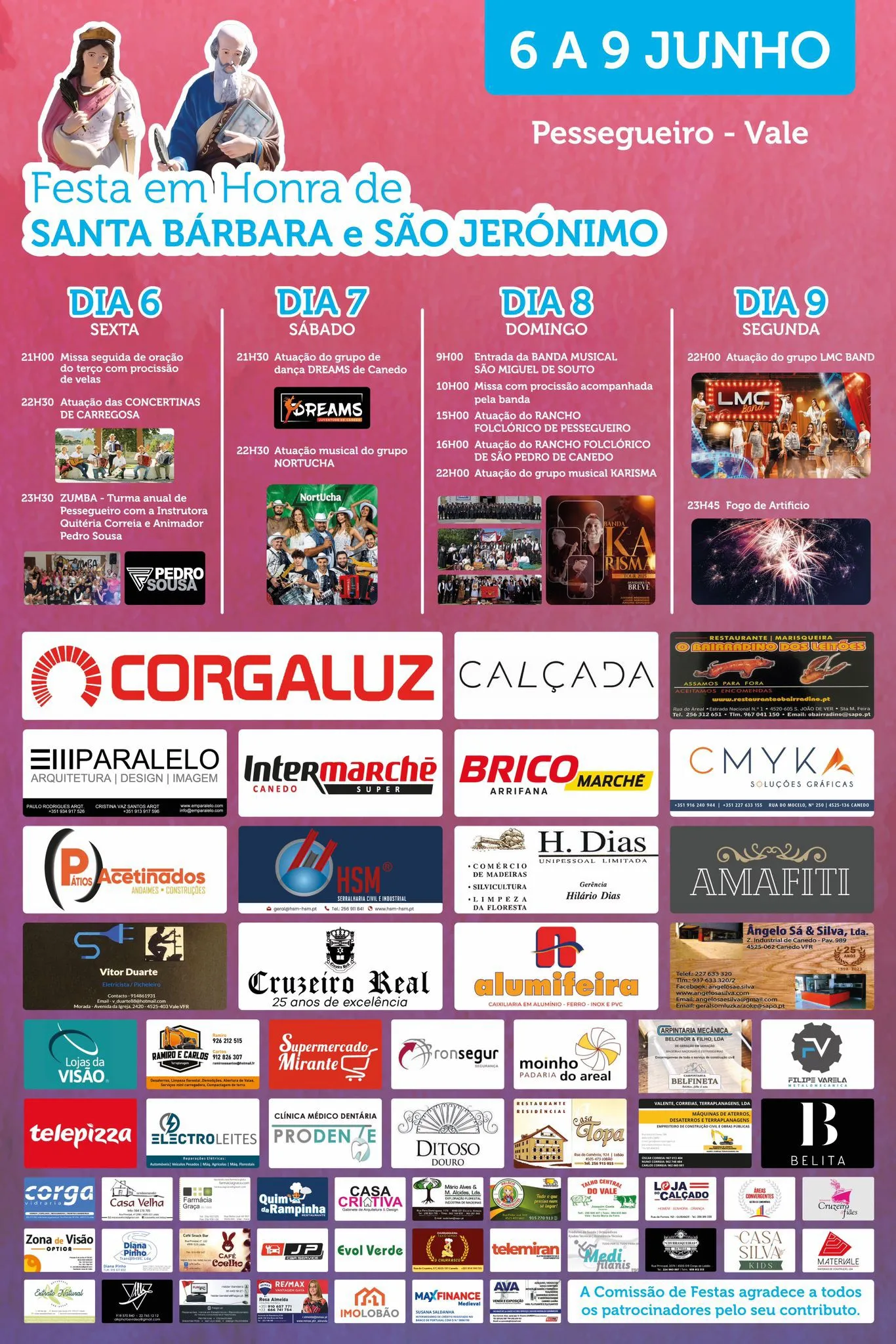 Festa de Santa Bárbara 2025 em Pessegueiro