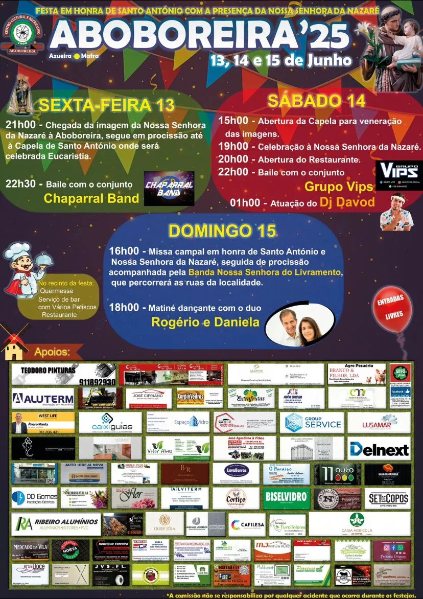 Festas de Santo António 2025 em Aboboreira