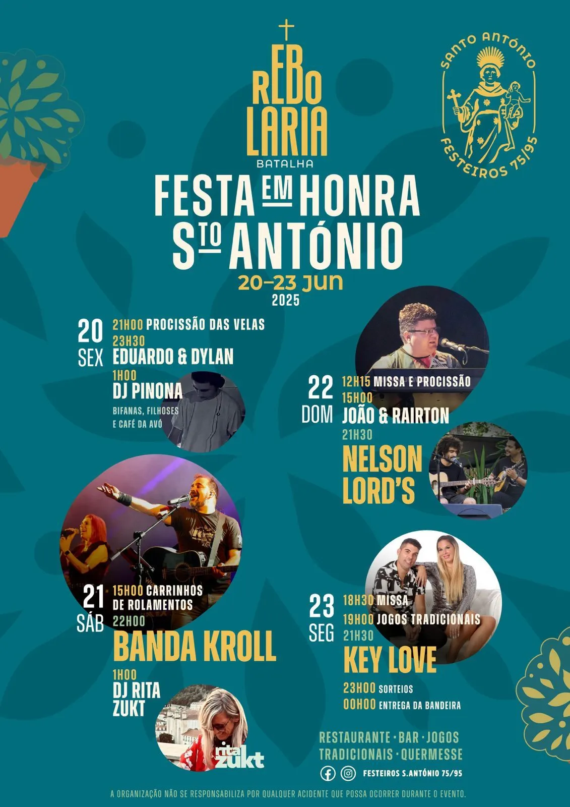 Festas de Santo António 2025 em Rebolaria
