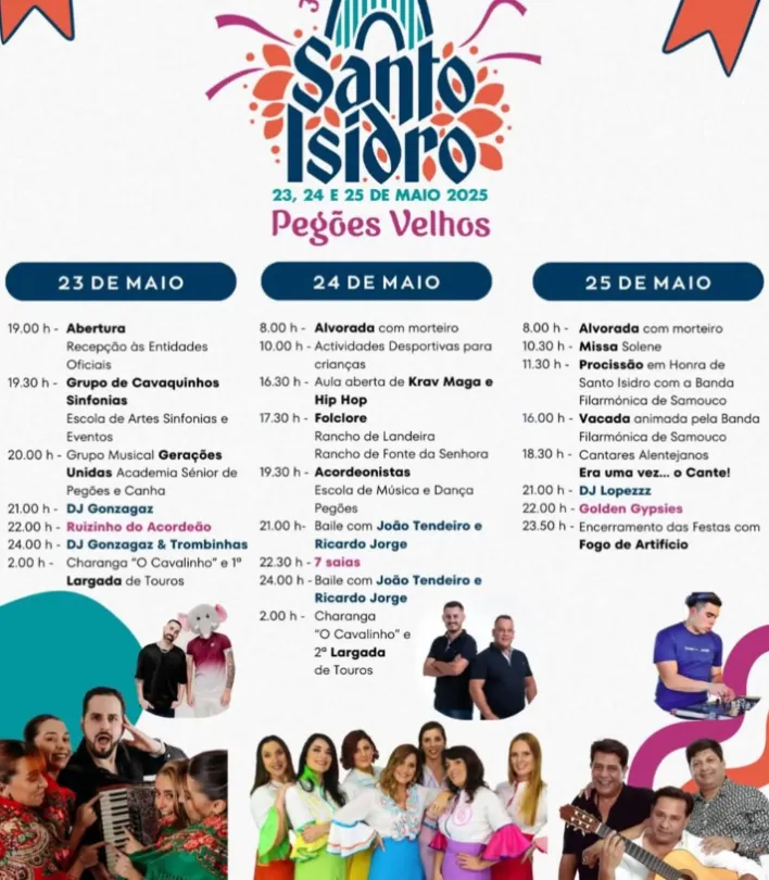 Festas de Santo Isidro 2025 em Pegões Velhos