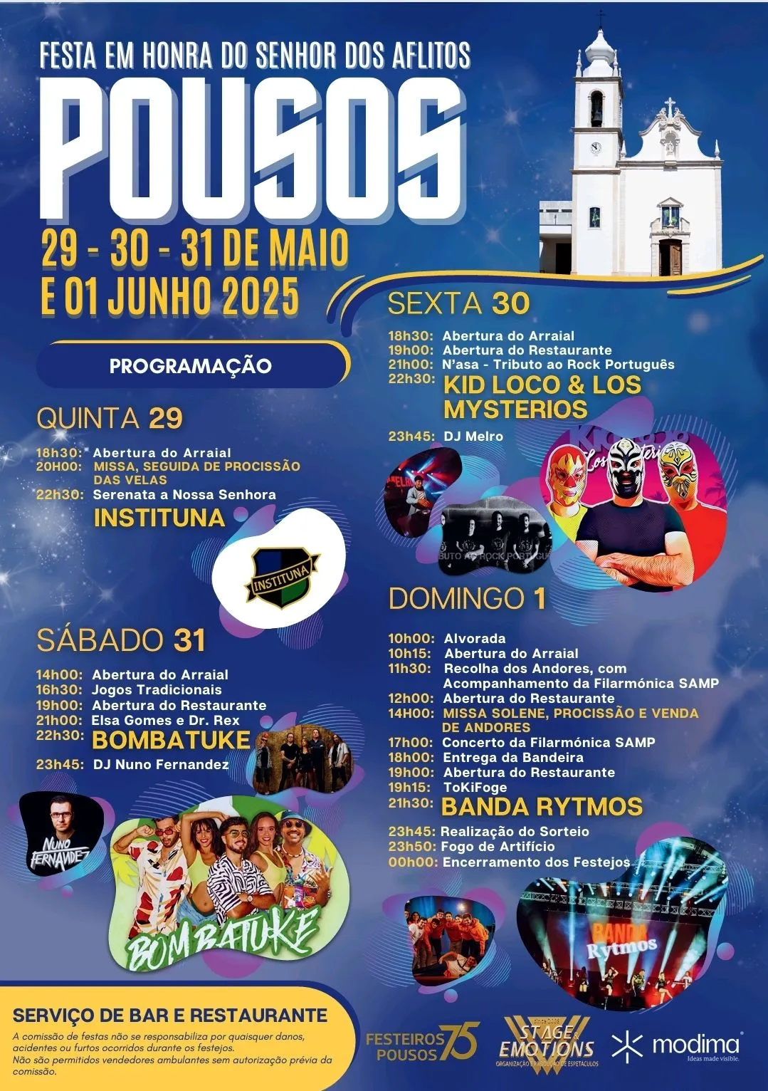 Festas do Senhor dos Aflitos 2025 em Pousos