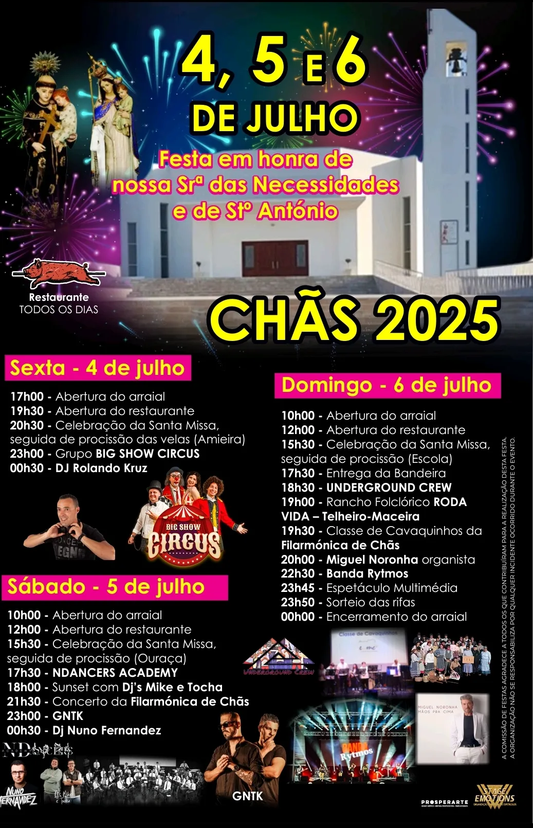 Festas da Senhora das Necessidades 2025 em Chãs