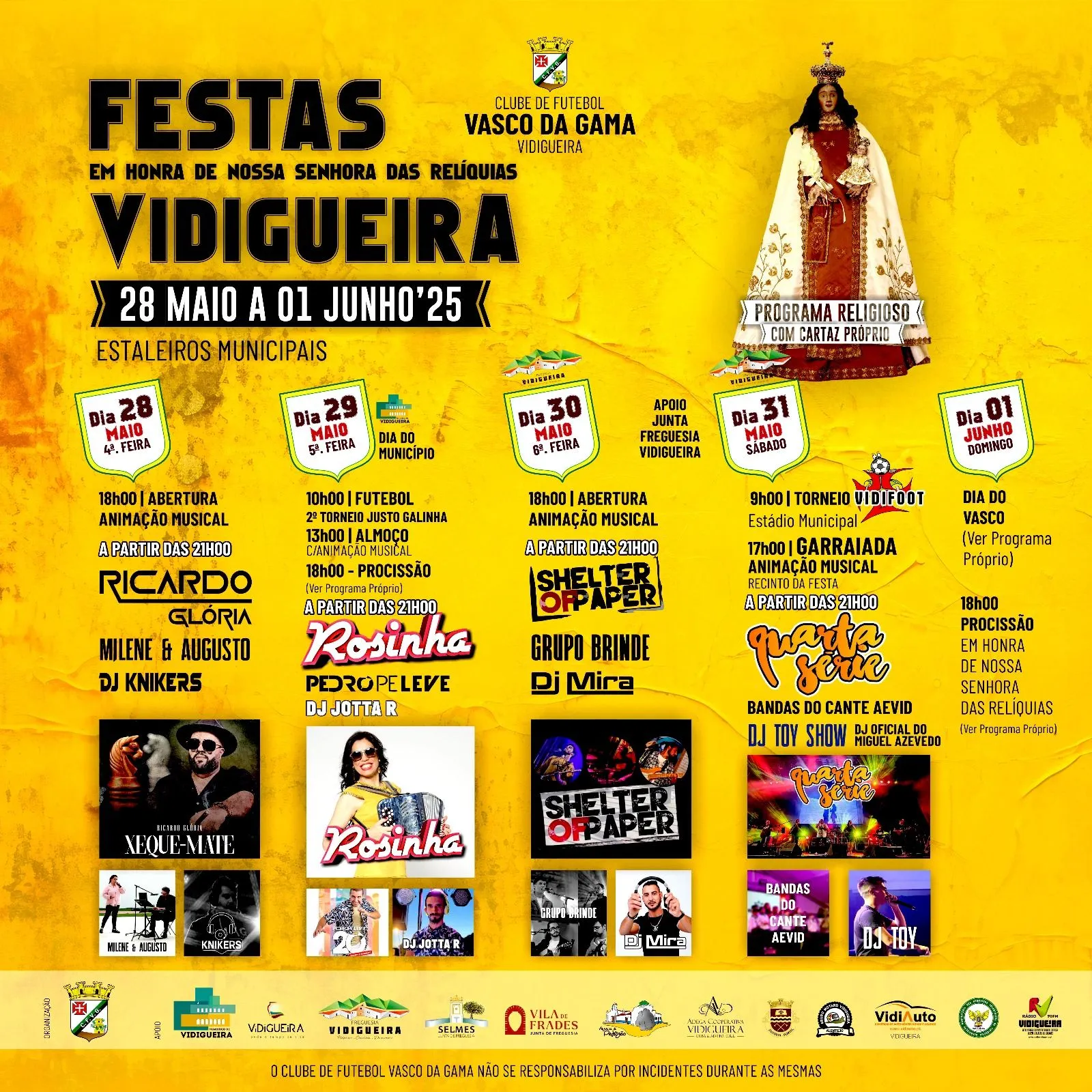 Festas da Senhora das Relíquias 2025 em Vidigueira
