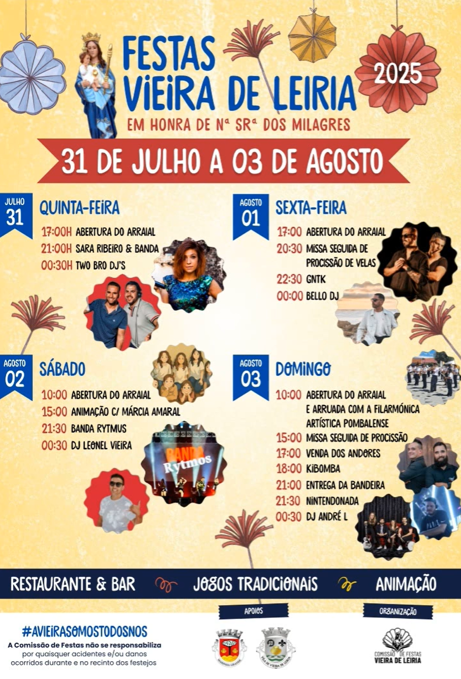 Festas da Senhora dos Milagres 2025 em Vieira de Leiria